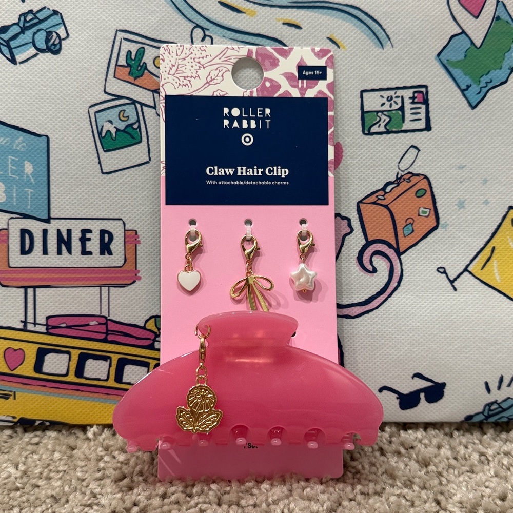 Roller Rabbit x Target 💖 Charm Claw Clip Light Pink